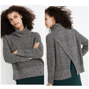 Madewell Eastbrroks Turtleneck Crossback Merled Zebra Woolblend Size Small